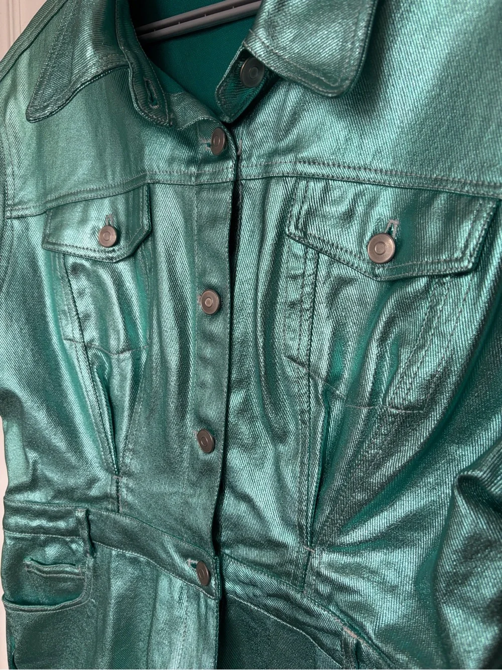 Metallic Teal Western Romper 🛸🤠 - Picture 3 of 9